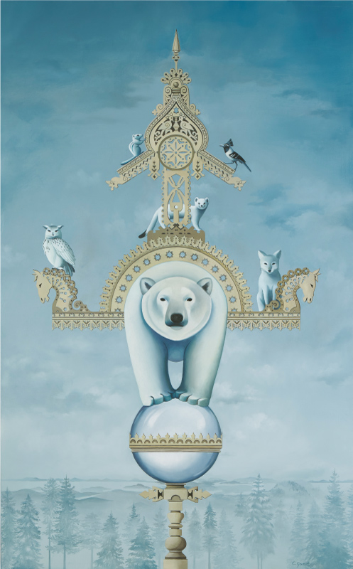 Ours-blanc-oeuvre-d-art-artiste-carole-gourrat-